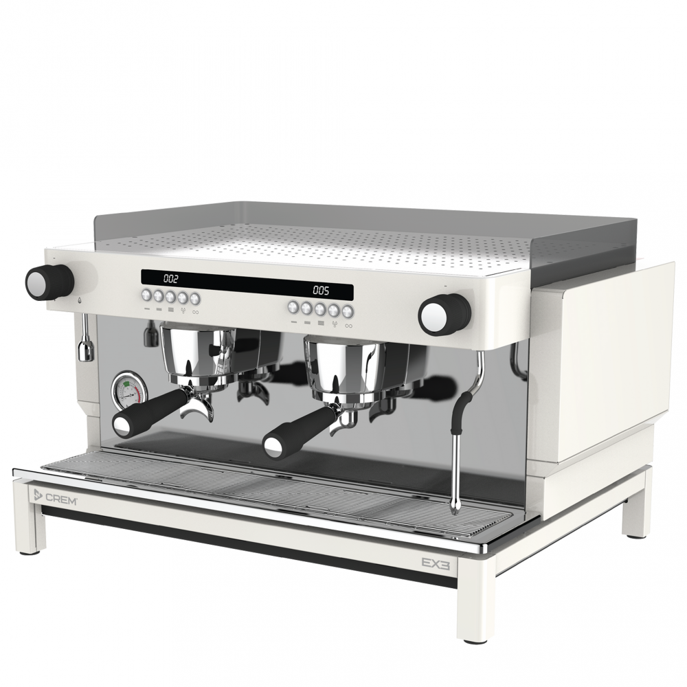 Crem EX3 Maxi Control 2GLR Espresso Coffee Machine White Golden